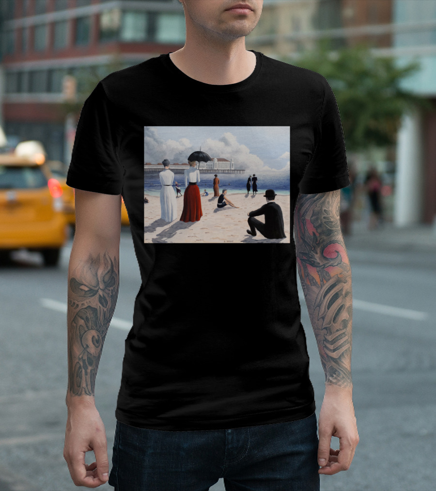 Atlantic City Beach Scene Vintage Attire By Dave T-Shirt