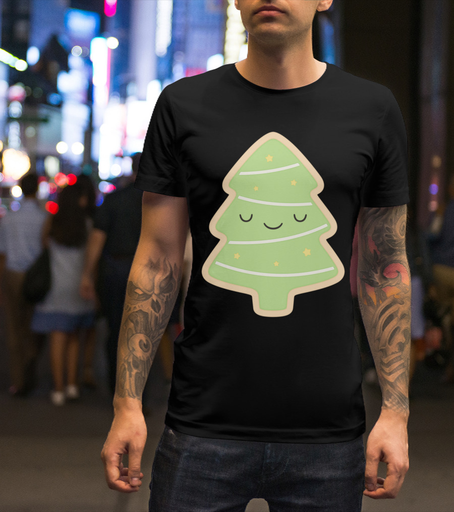 Happy Holidays Cute Christmas Tree Cookie T-Shirt