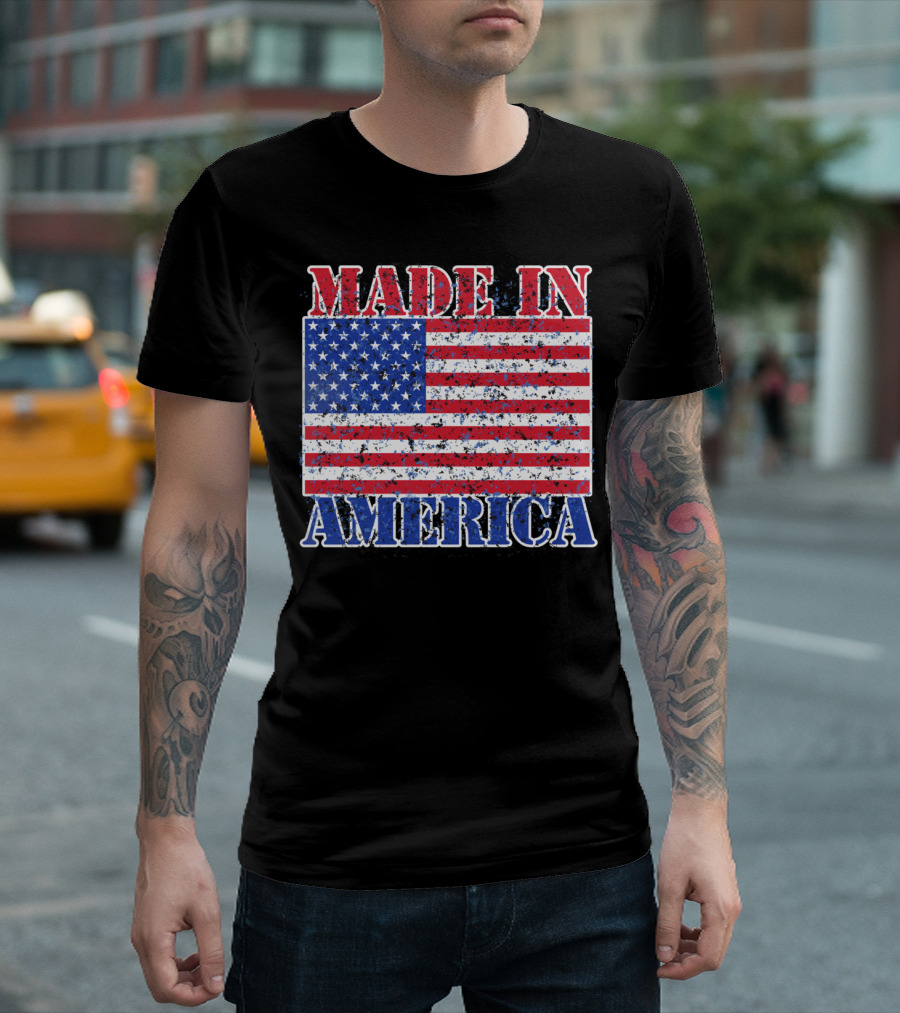 MADE IN AMERICA American Flag T-Shirt