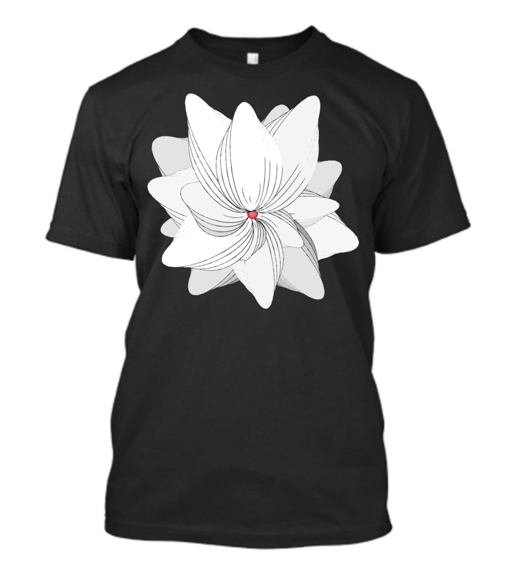 The Flower Of My Heart White Geometric Bloom With Red Center T-Shirt