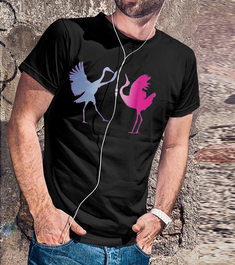 Japanese Cranes Pastel Gradient Dance T-Shirt
