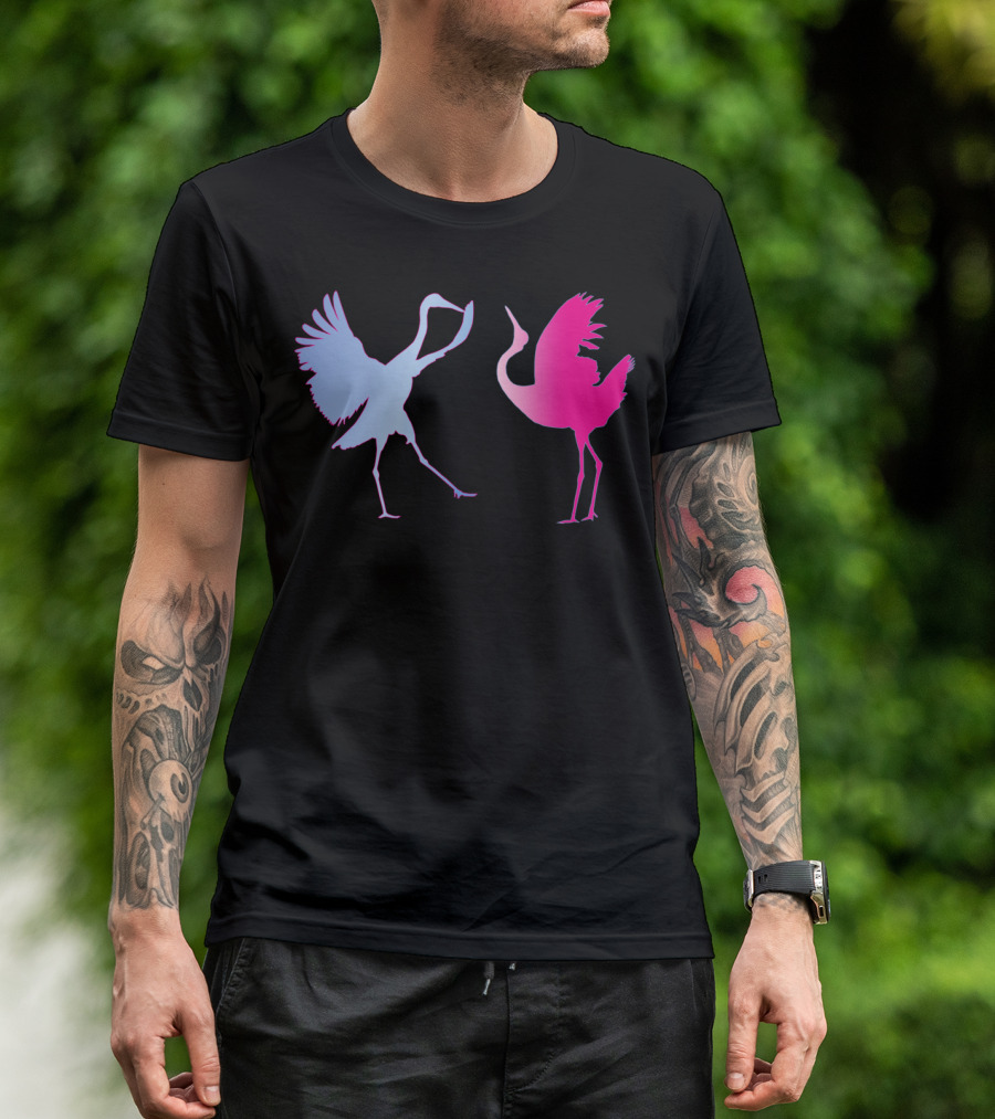 Japanese Cranes Pastel Gradient Dance T-Shirt