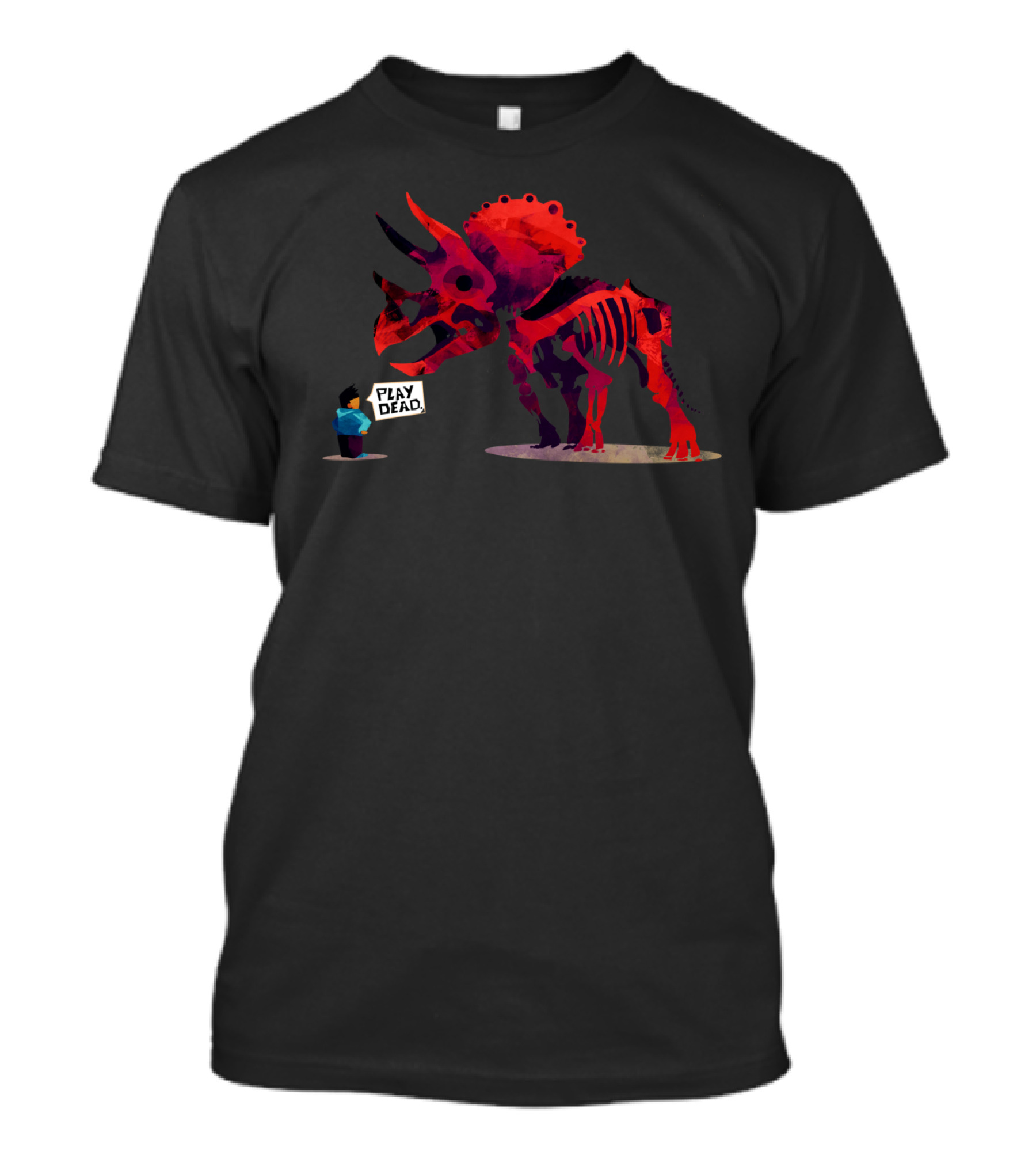 Pet Dinosaur Play Dead Triceratops Scene T-Shirt