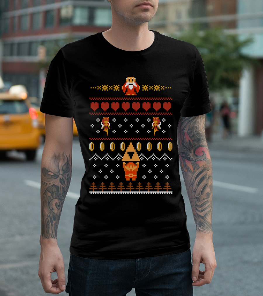 Happy Holidays 8-Bit Hyrule Pixel Art Adventure T-Shirt
