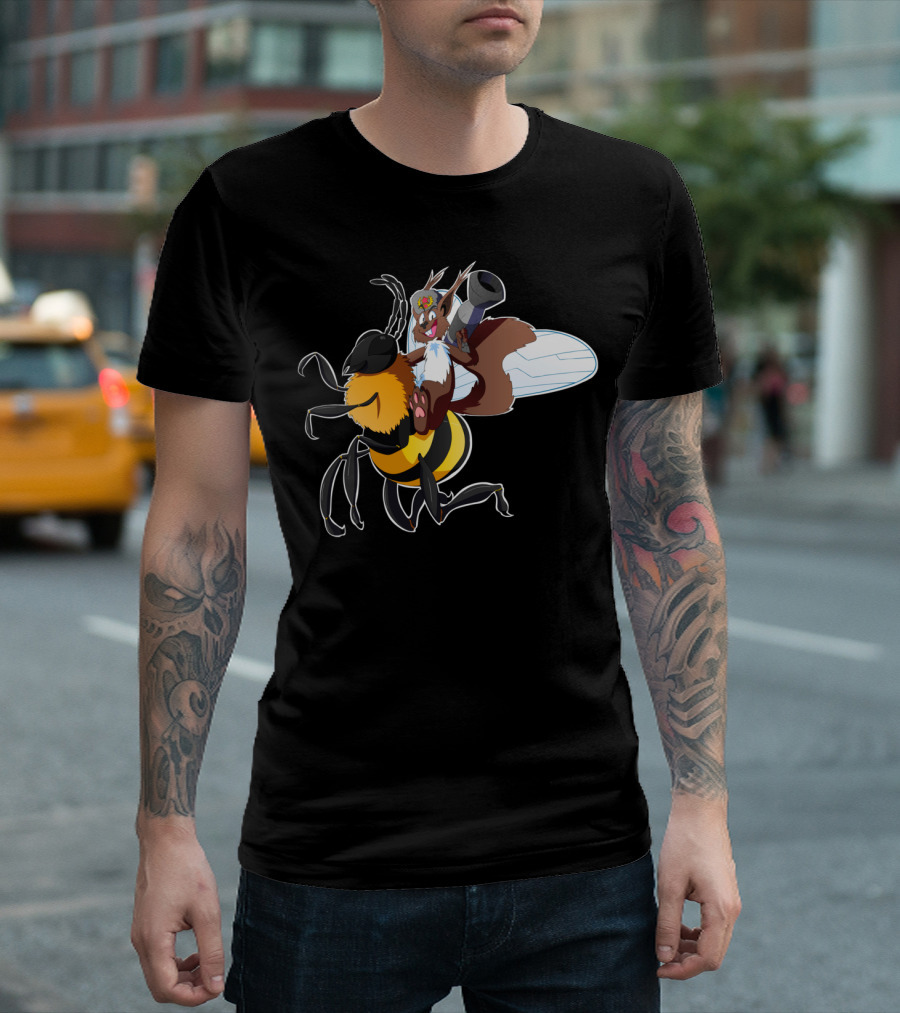 Rodriguez The Amazing Russian Squir Riding A Bee T-Shirt