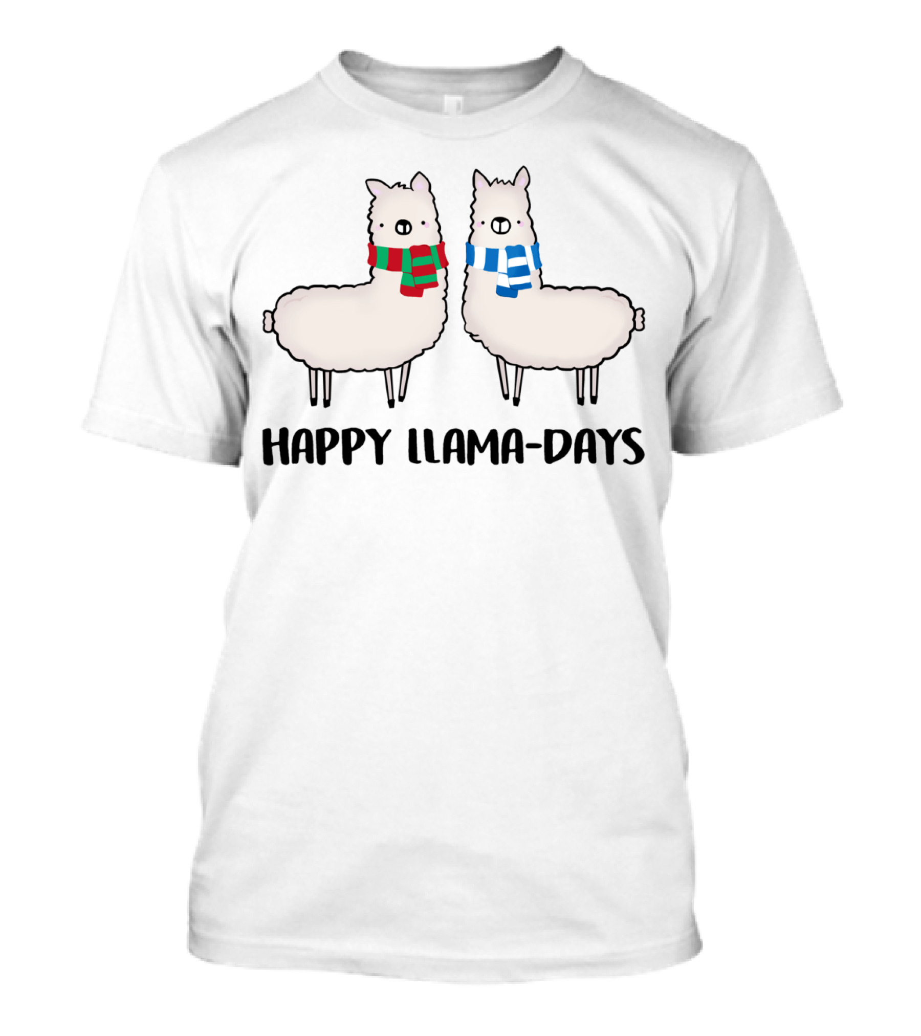 Happy Llama Days Festive Scarf Llamas T-Shirt