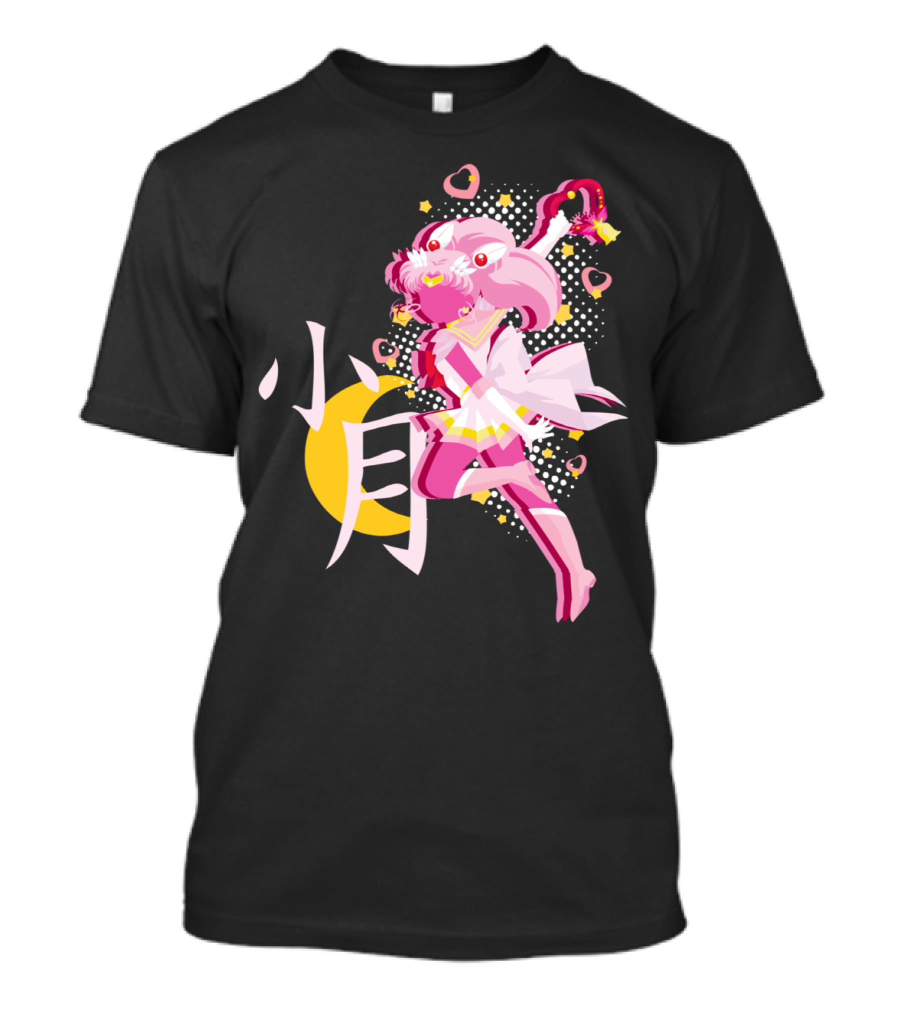 Chibi Moon Manga Anime Style Pink Warrior T-Shirt