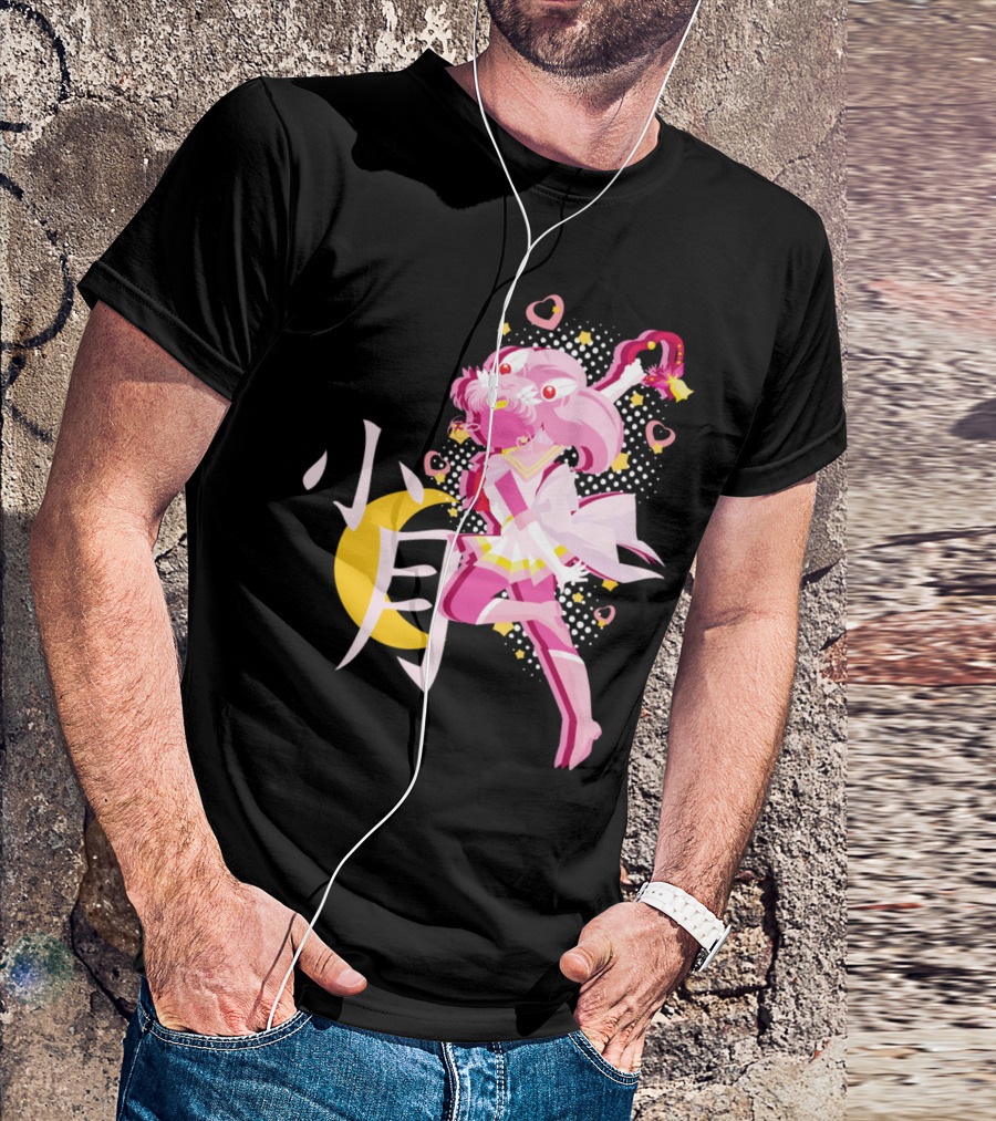 Chibi Moon Manga Anime Style Pink Warrior T-Shirt