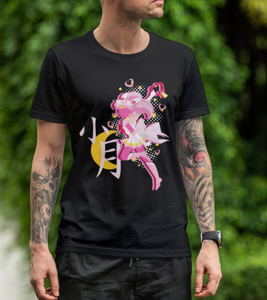 Chibi Moon Manga Anime Style Pink Warrior T-Shirt