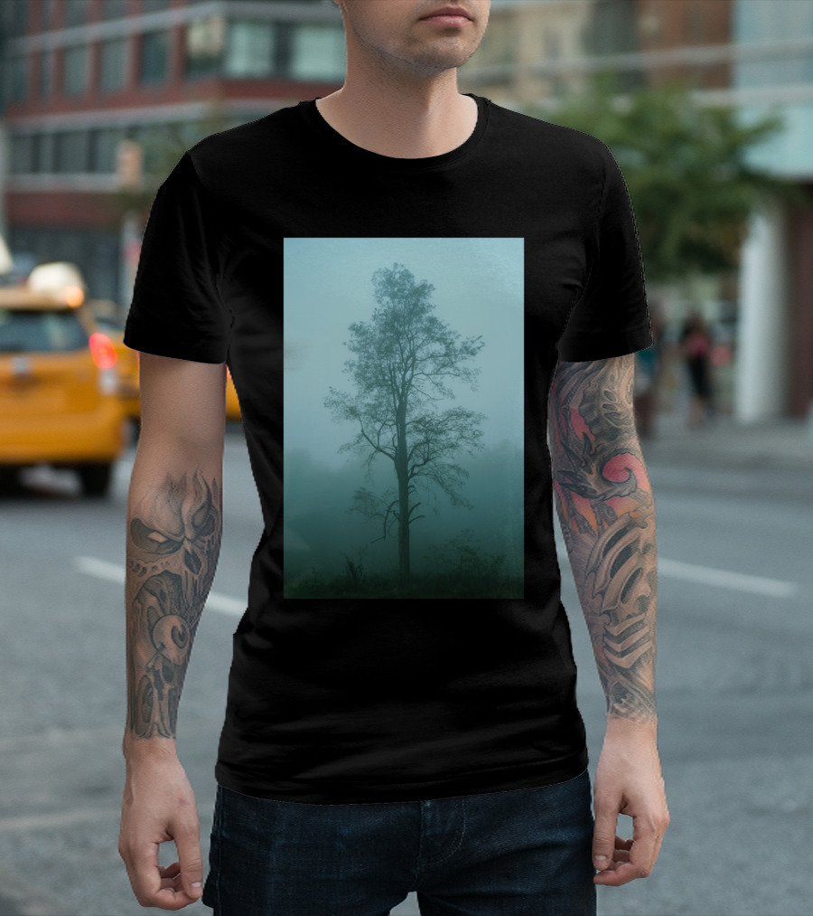 Solo Tree Blues Foggy Atmosphere T-Shirt