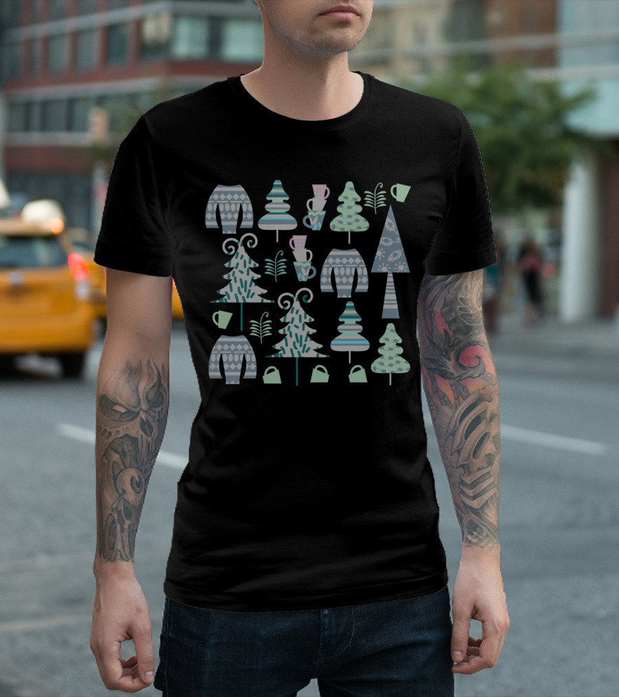 Happy New Year Winter Sweaters Coffee Mugs Trees T-Shirt
