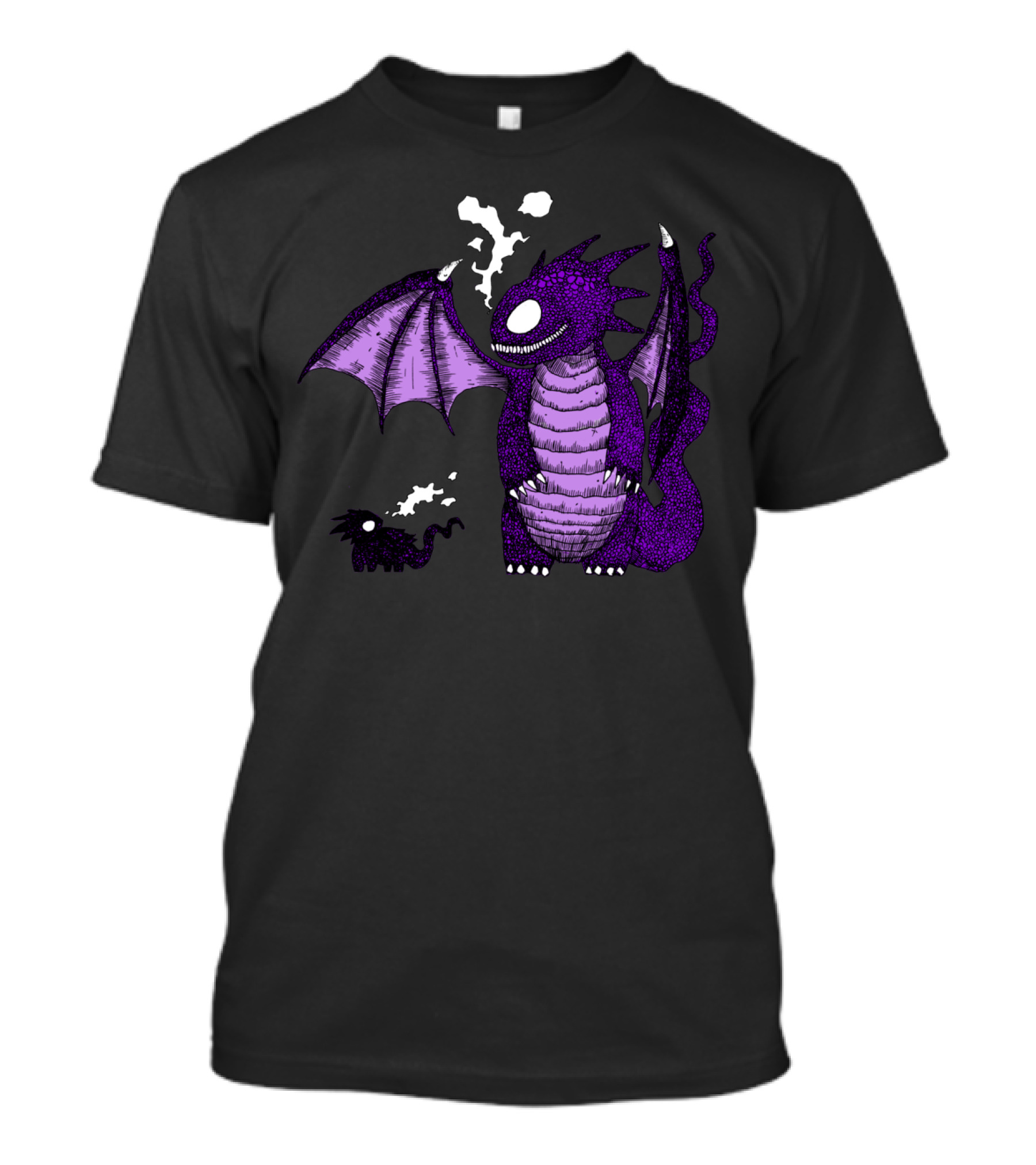 Dragons Purple Fantasy Creature With Smoke And Wings T-Shirt