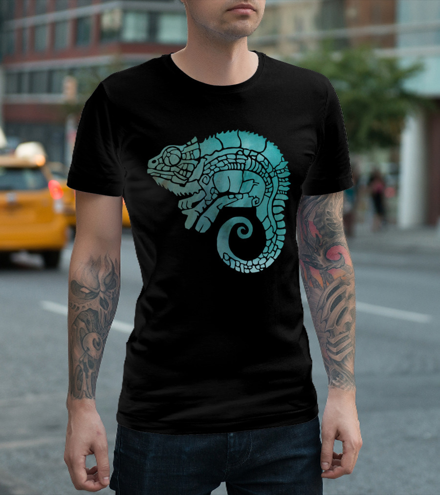 Chameleon In Decorative Ethnic T-Shirt