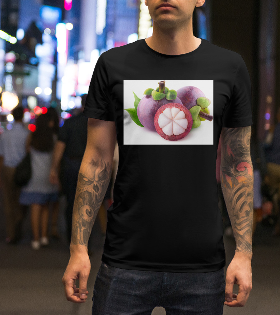Purple Mangosteens Botanical Fruit Trio T-Shirt