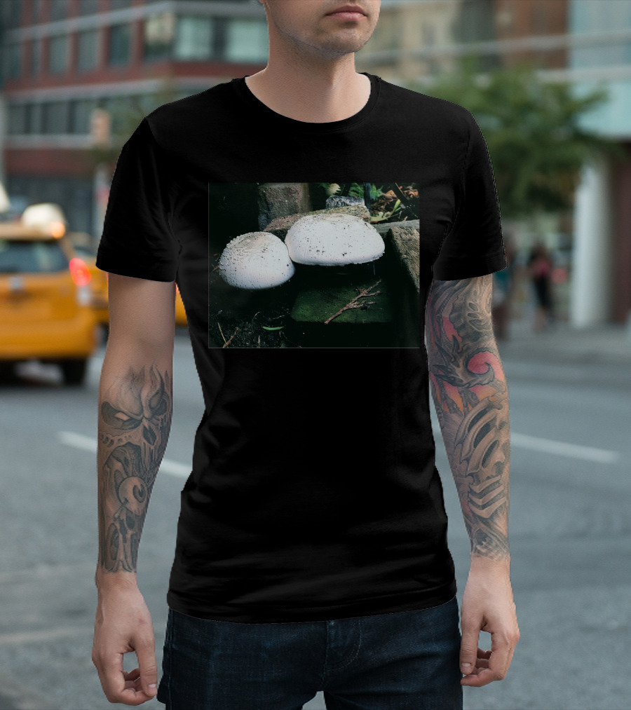 Champignons White Mushroom Duo In Nature Setting T-Shirt