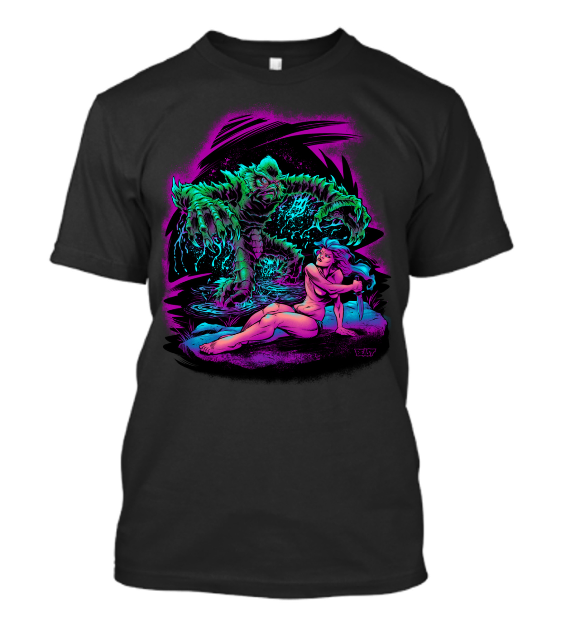 THE GILLMAN Retro Monster Creature Vintage Horror T-Shirt
