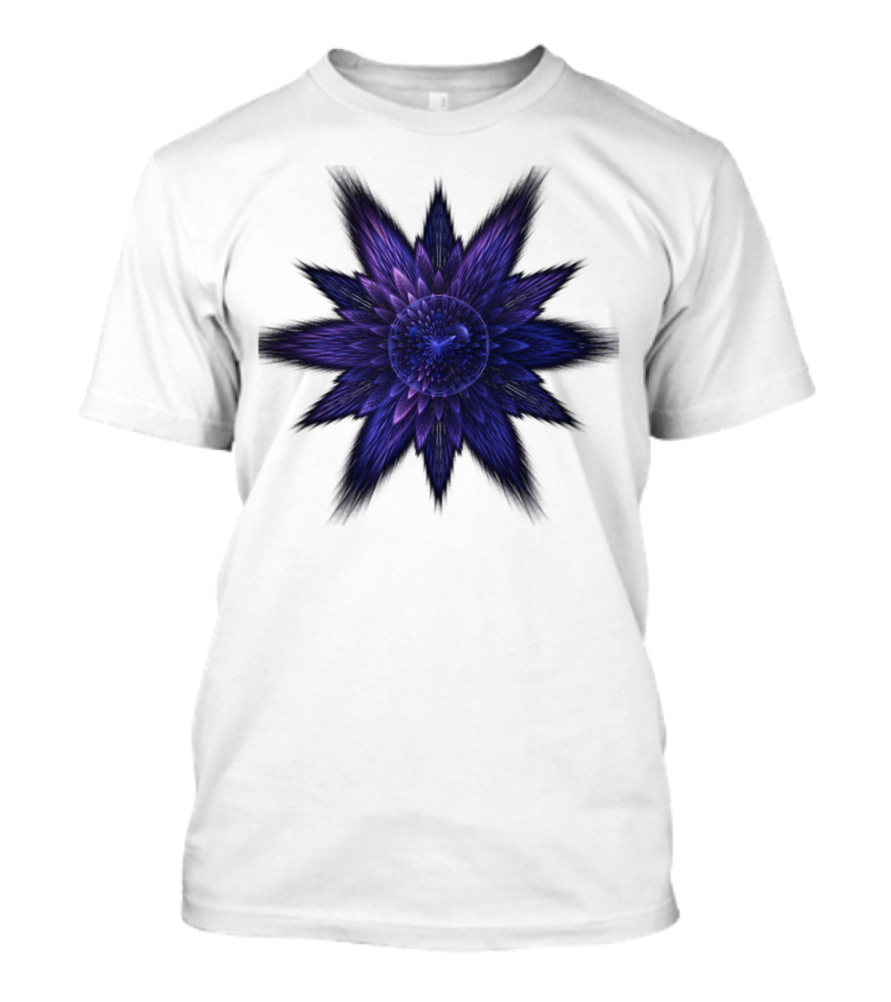 Purple One Fractal Starburst Blossom T-Shirt