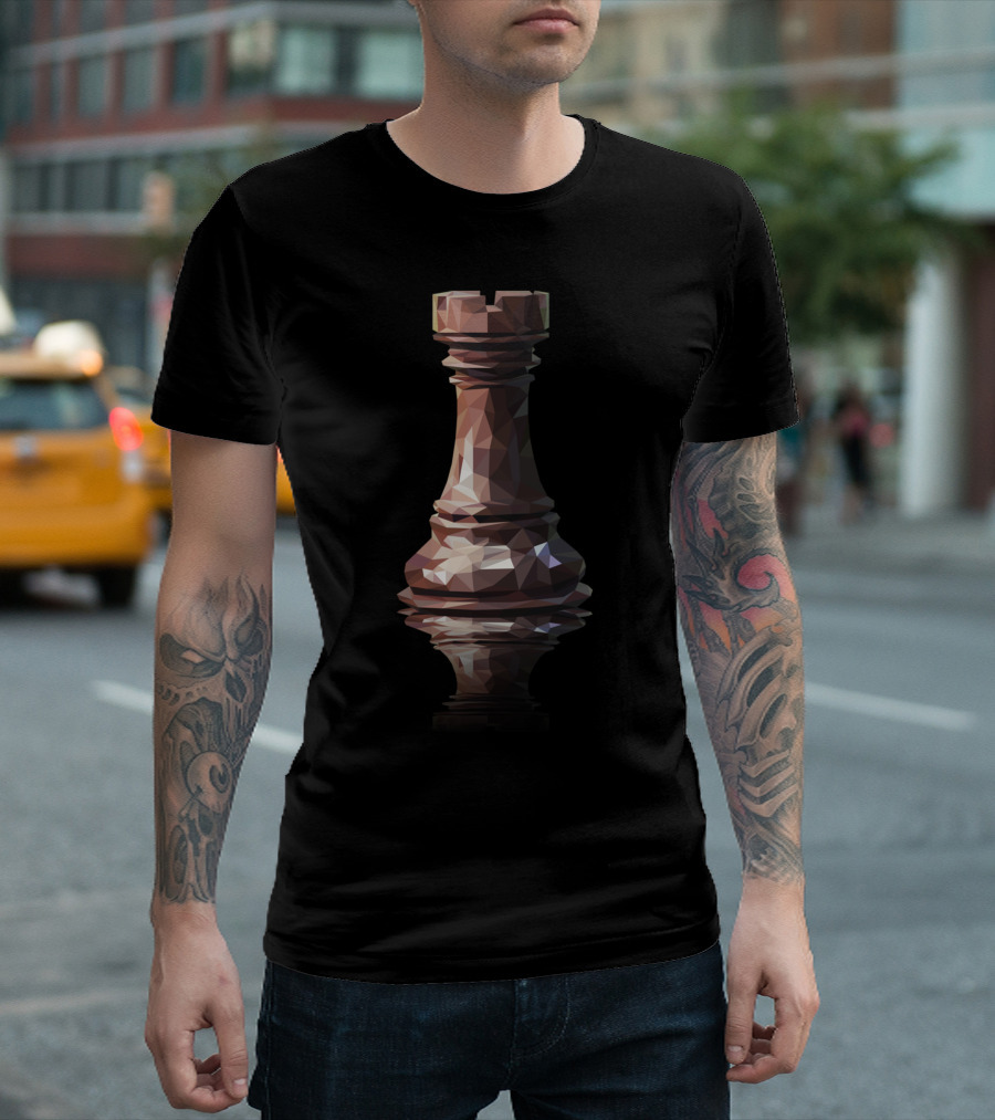 Rook Low Poly Chess Piece Polygon T-Shirt
