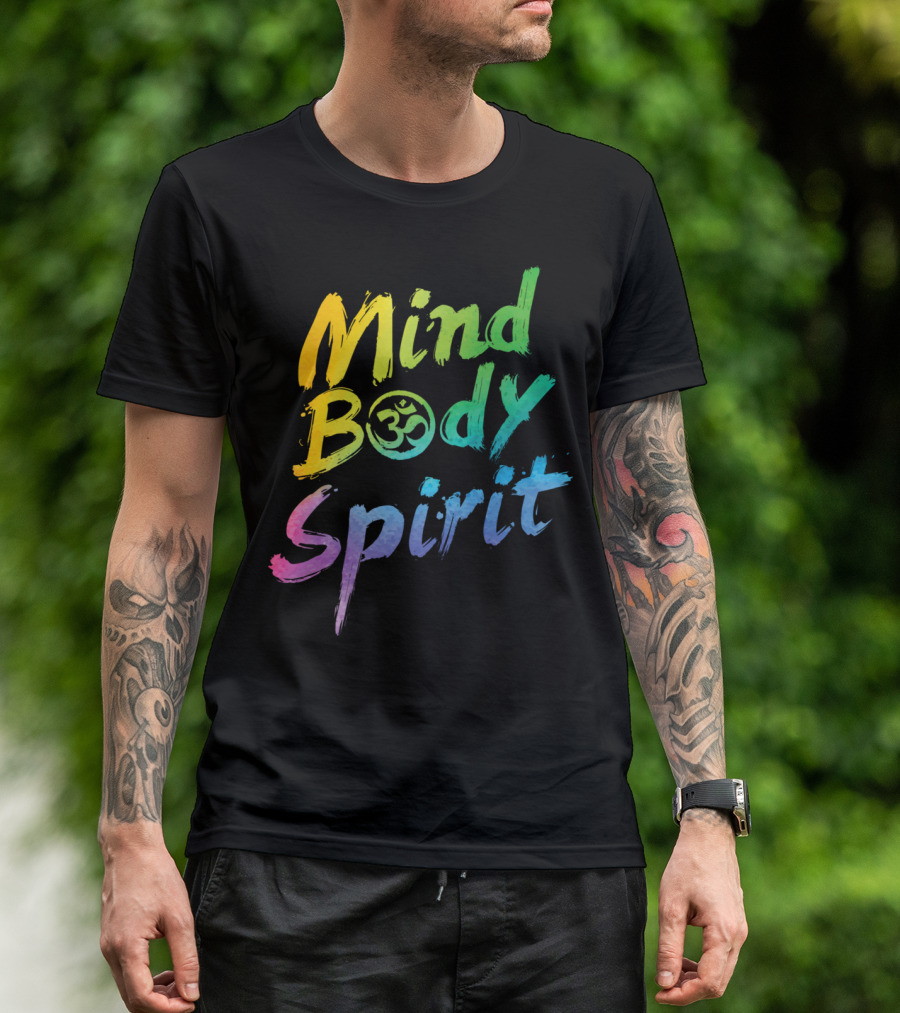 Mind Body Spirit Om Symbol Brushstroke T-Shirt