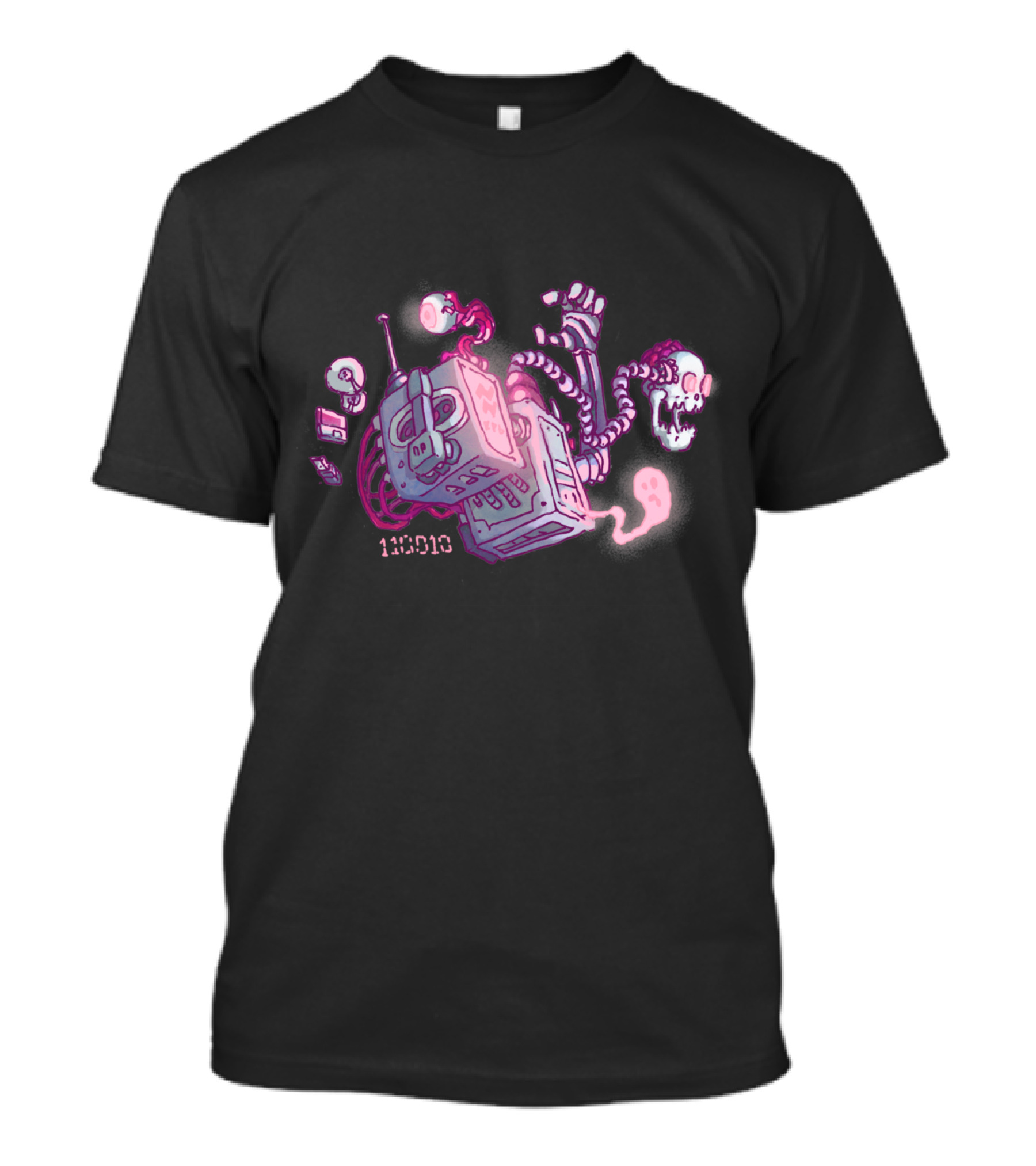 Phantom Drive 100010 Skeleton Computer Retro Tech Ghost T-Shirt