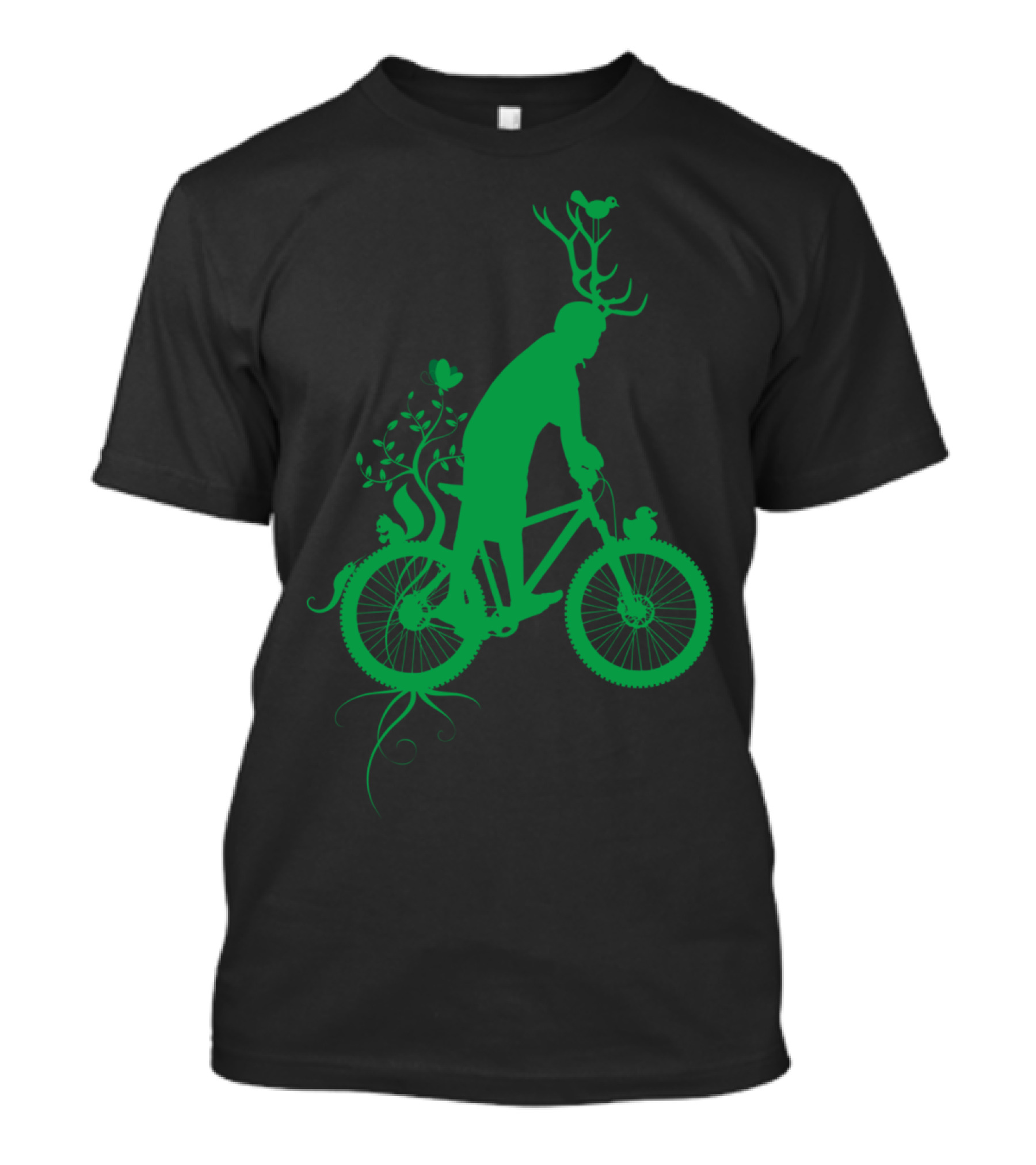 Nature Tripping 1.0 Bike Adventure With Floral Antlers And Wildlife T-Shirt