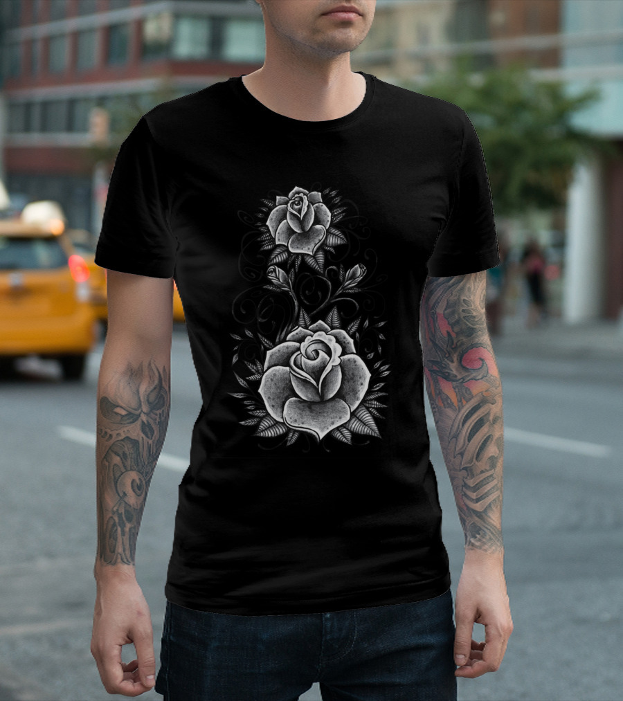 Rose Swirls Floral Gothic Aesthetic T-Shirt