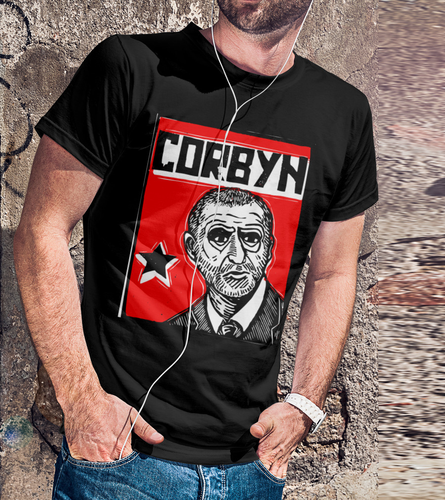 Corbyn Socialist Linocut Red Star T-Shirt