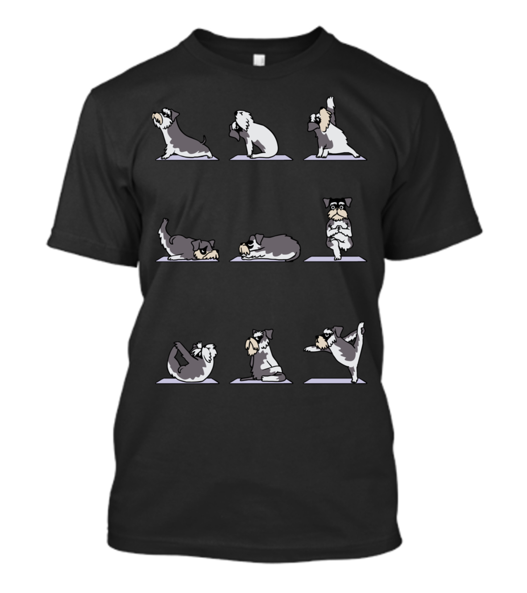 Miniature Schnauzer Yoga Poses For Relaxation And Fun T-Shirt