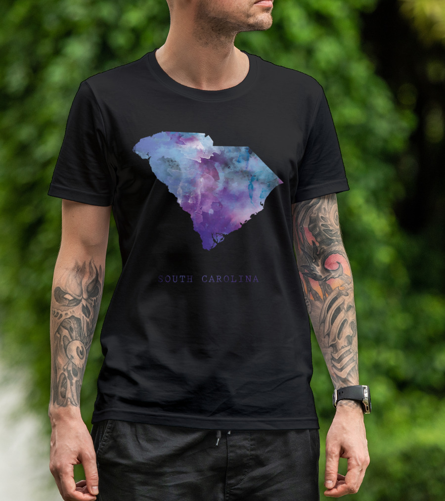 South Carolina Watercolor Map T-Shirt