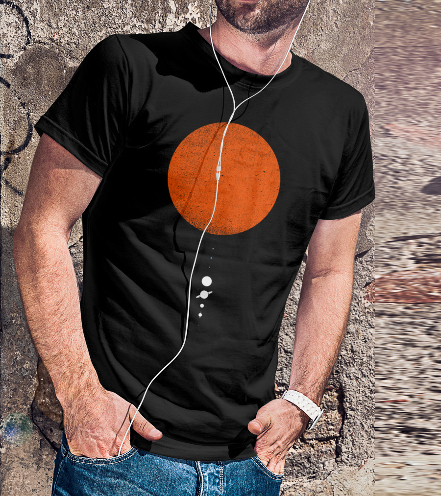 Minimal Solar System Planets Alignment With Large Central Sun T-Shirt