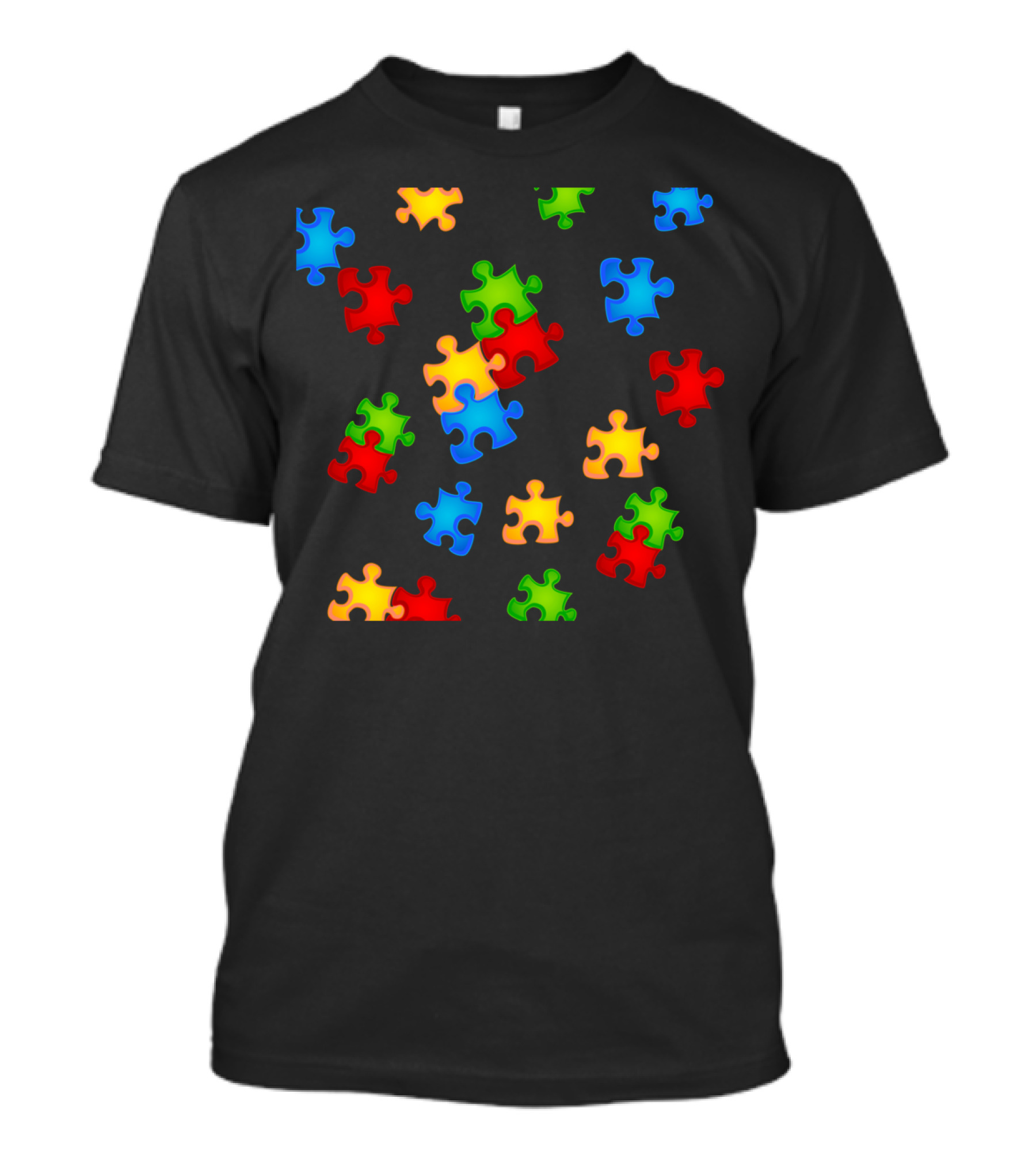 Puzzle Multicolored Pieces Playful T-Shirt