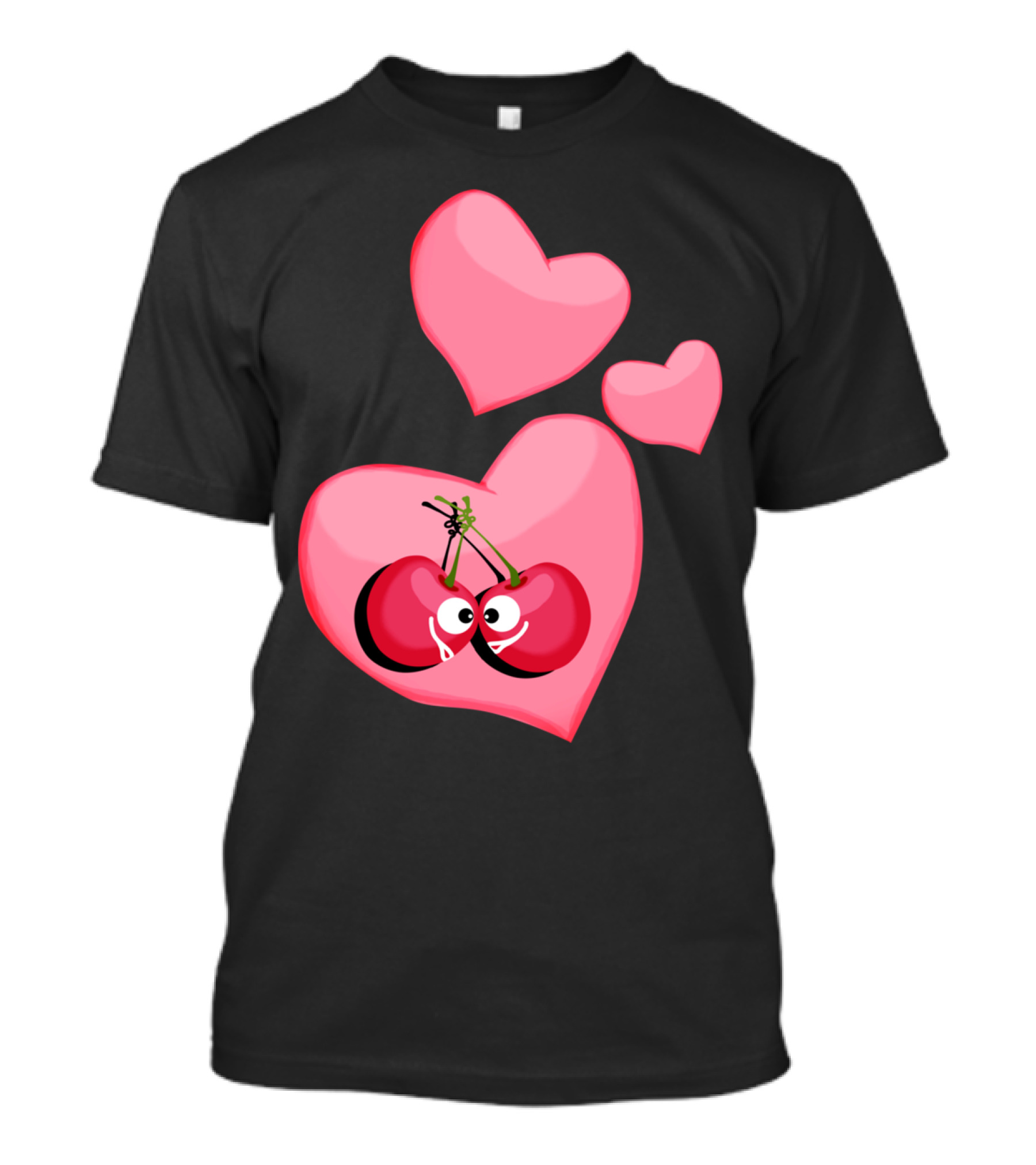 Cherries In Love With Heart Eyes And Pink Hearts T-Shirt