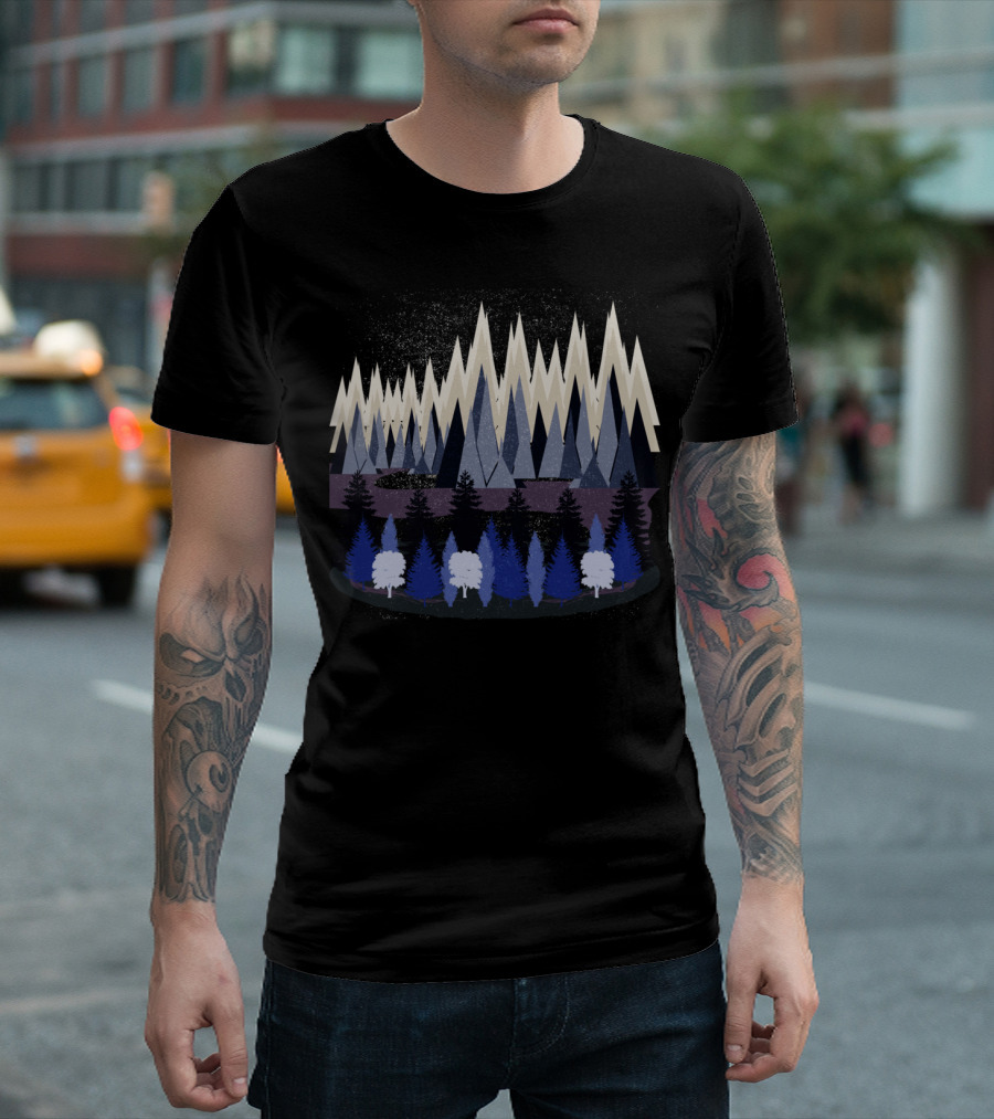 Lets Get Lost Tonight Forest Mountains T-Shirt