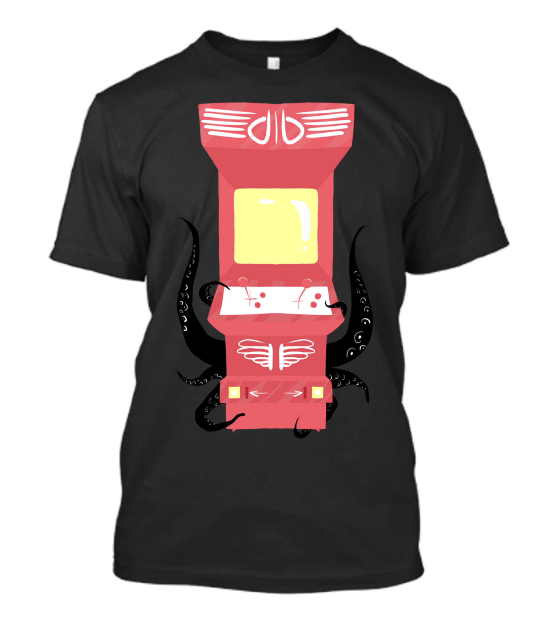 Haunted Arcade Tentacle Monster Retro Gaming Cabinet T-Shirt