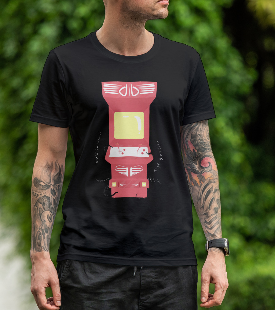 Haunted Arcade Tentacle Monster Retro Gaming Cabinet T-Shirt