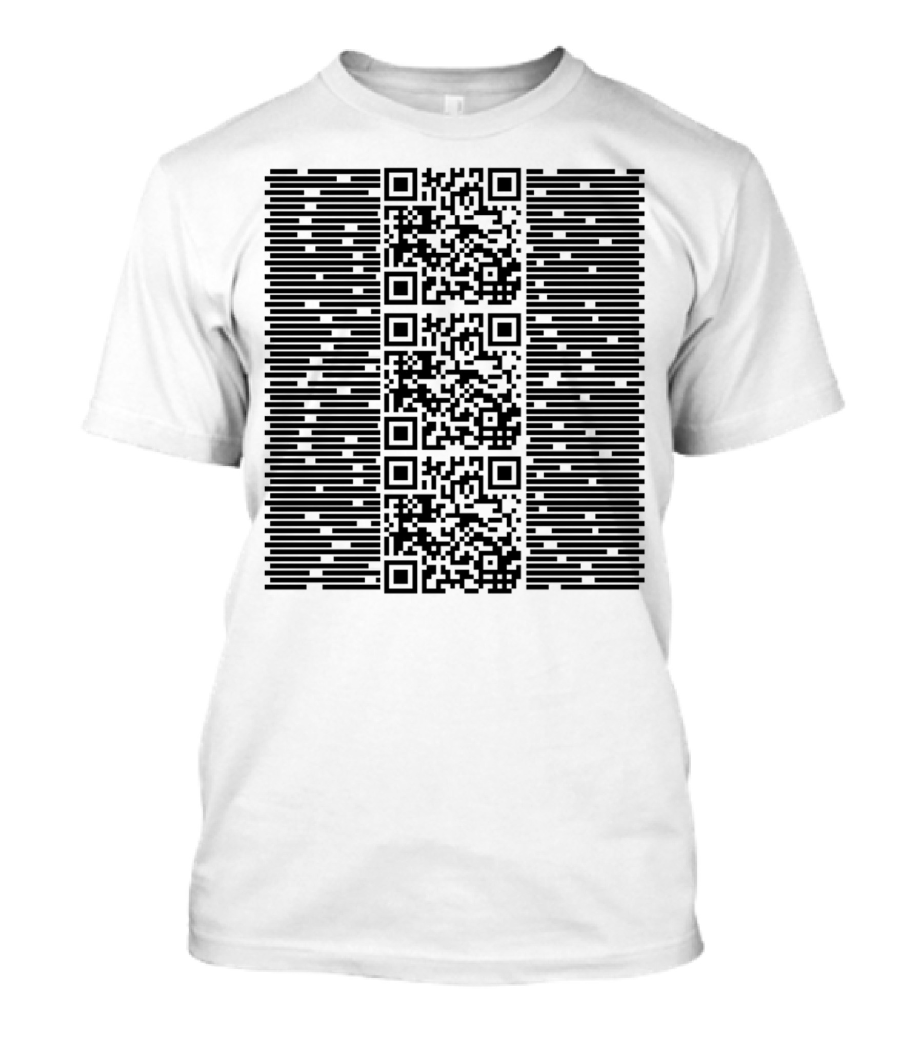 QR Code Surrounded By Bar Lines T-Shirt