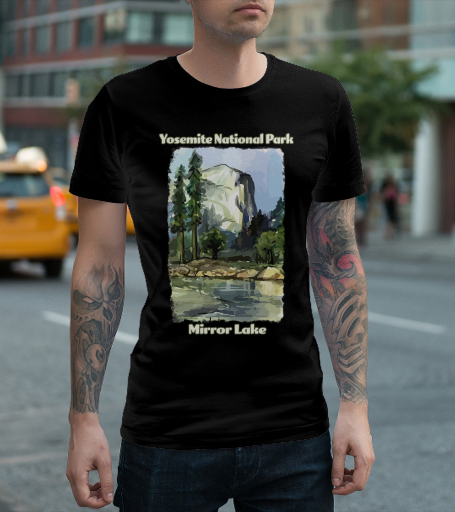 Yosemite National Park Mirror Lake Scenic Landscape T-Shirt
