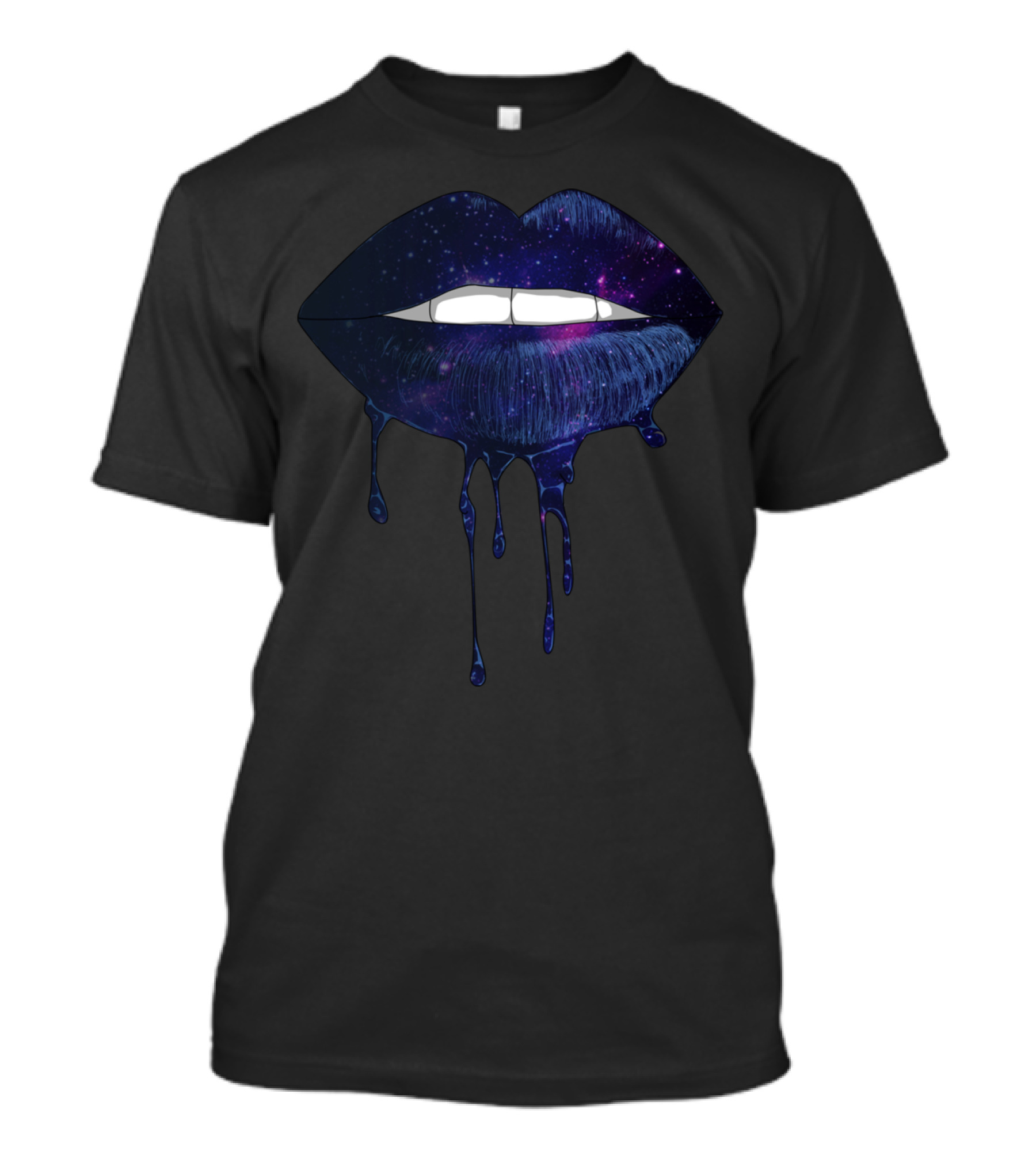 Space Lips Cosmic Drip Galaxy Mouth T-Shirt