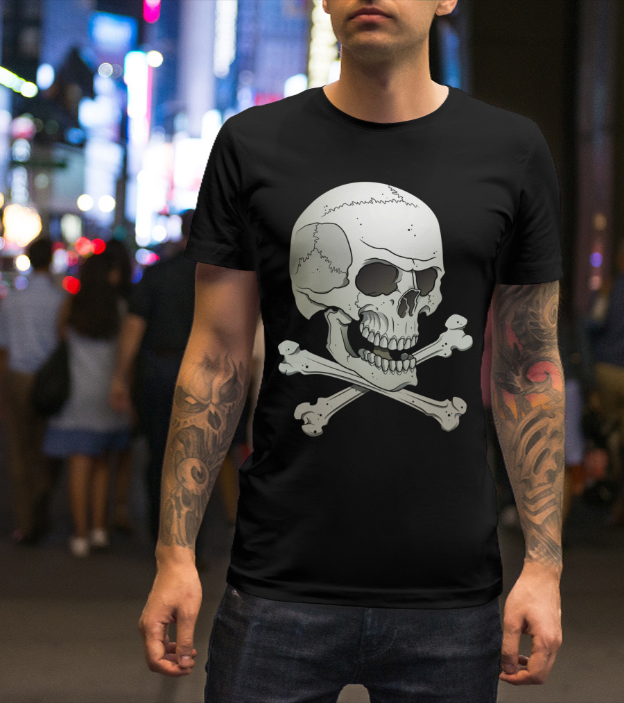 Skull With Crossbones Icon Classic Look T-Shirt