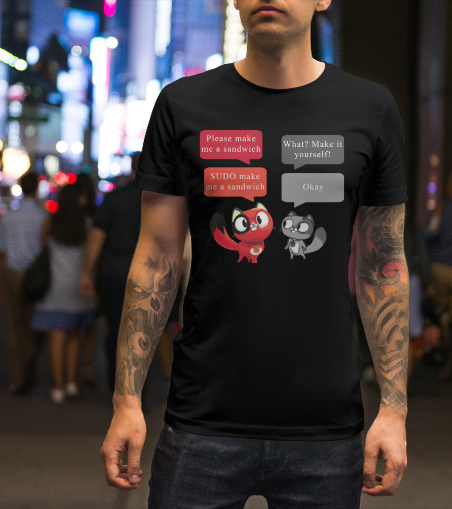 Please Make Me A Sandwich SUDO Make Me A Sandwich Comic Cats T-Shirt