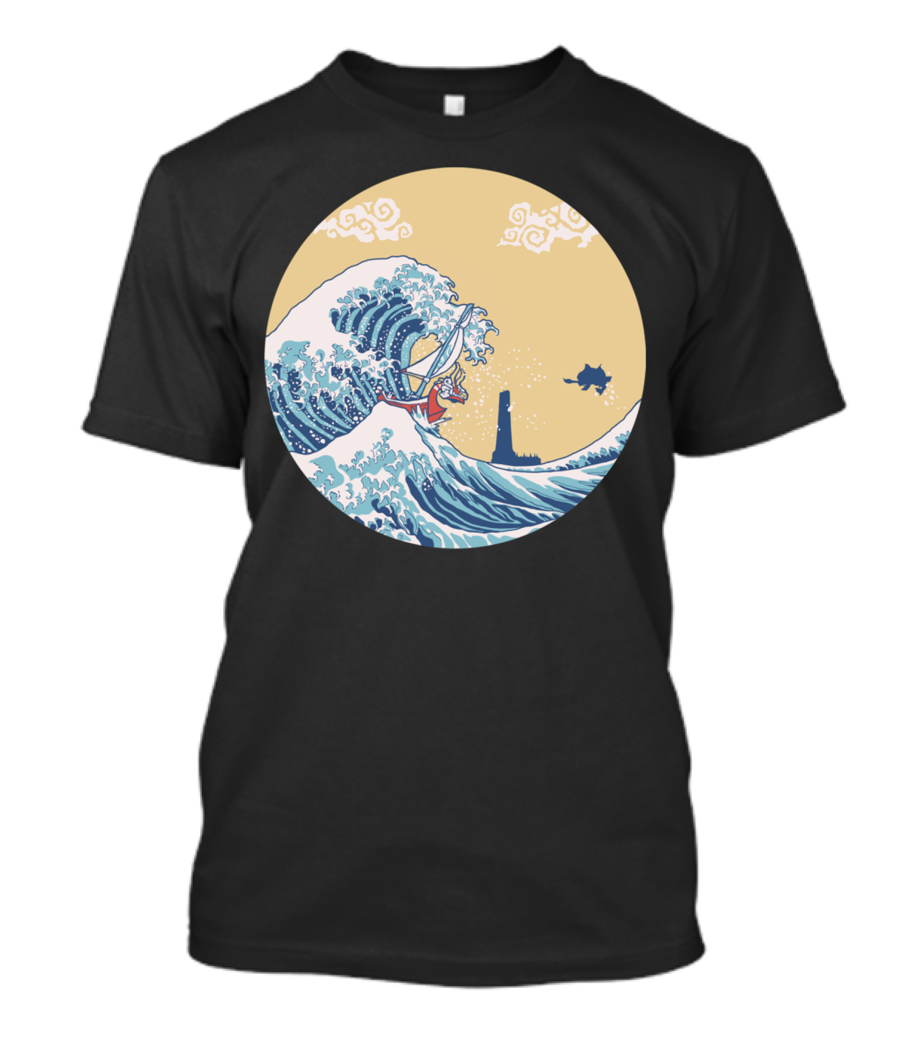 The Great Sea Adventure Wave Sailboat And Lighthouse T-Shirt