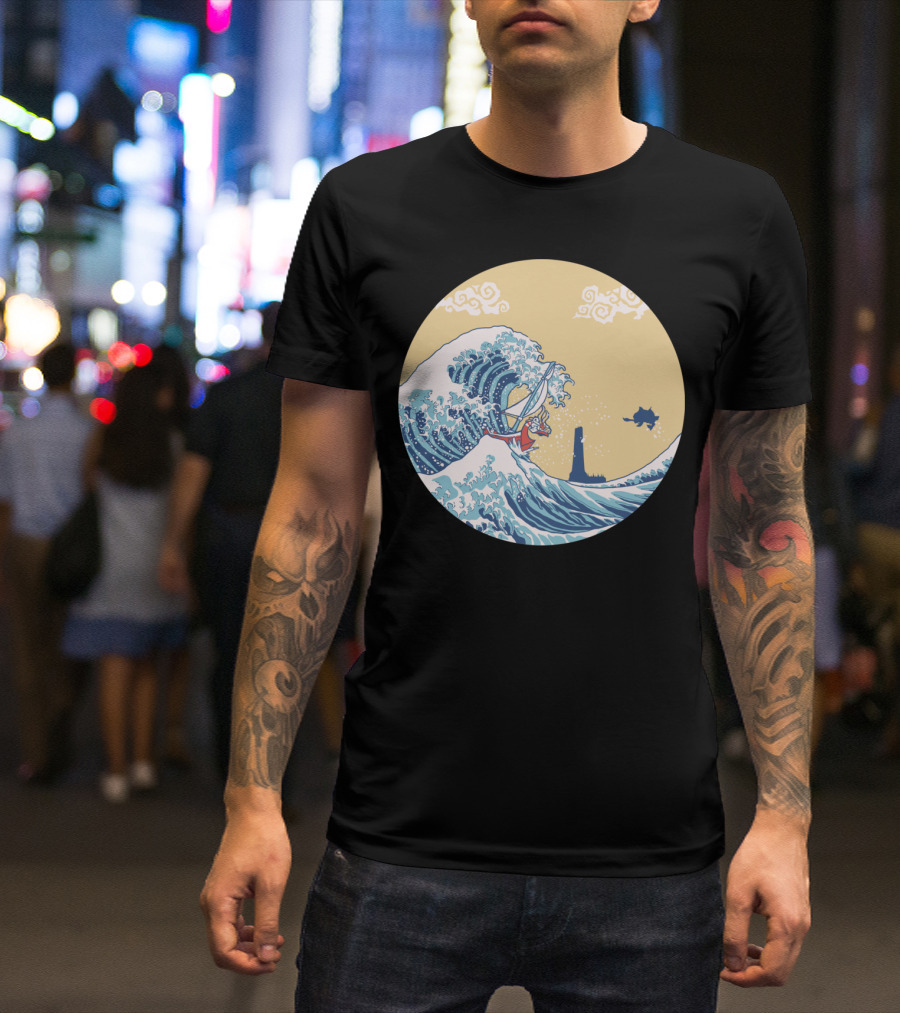 The Great Sea Adventure Wave Sailboat And Lighthouse T-Shirt