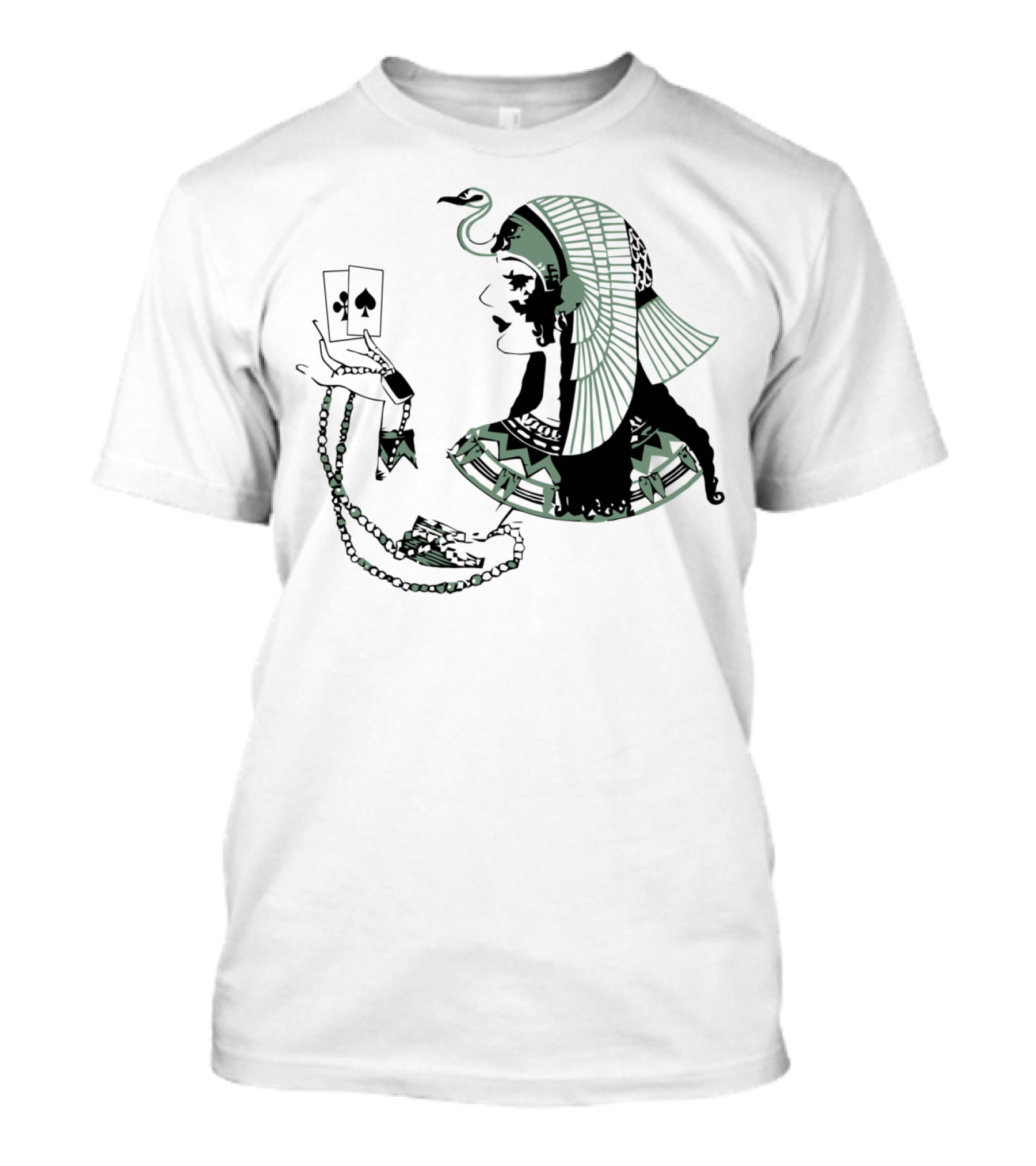 Queen Of Aces Egyptian Cleopatra Playing Cards T-Shirt