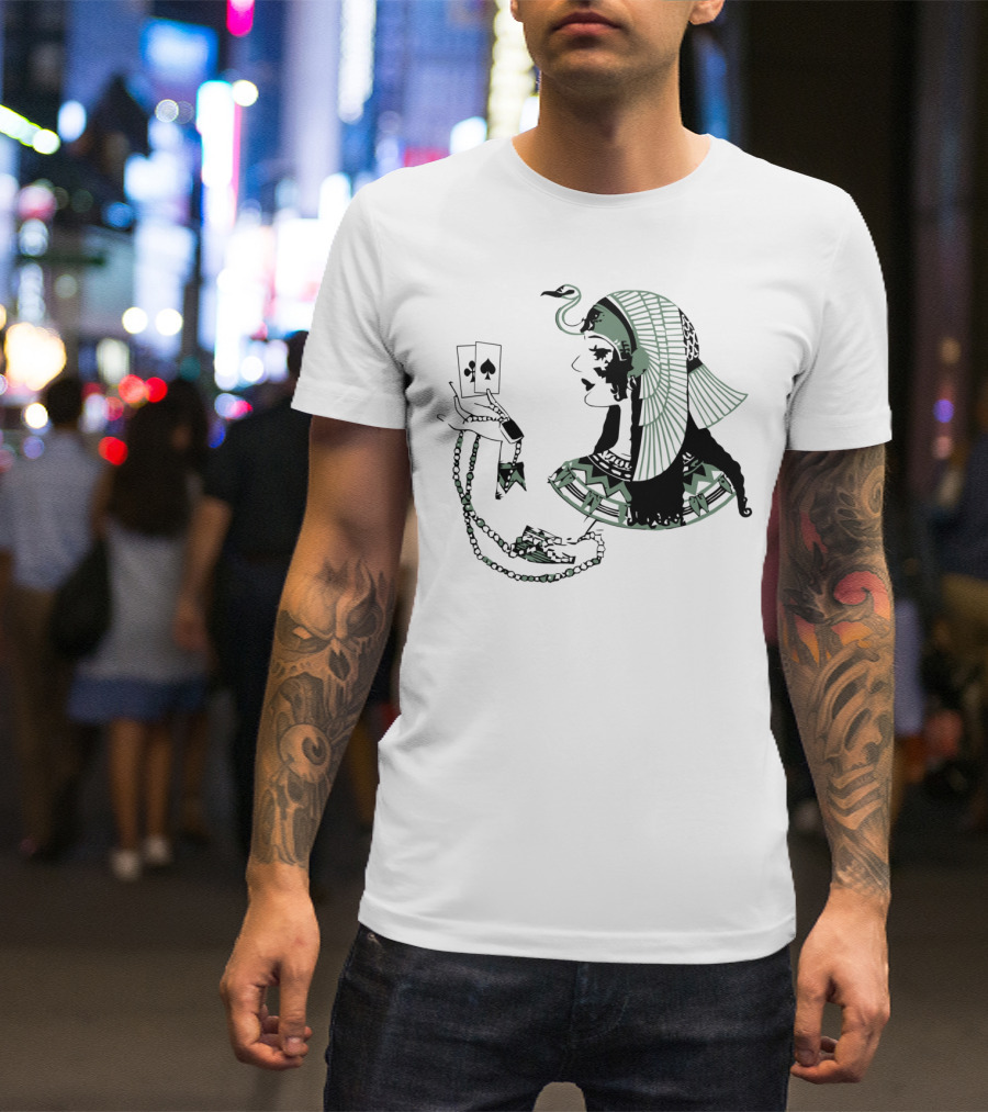 Queen Of Aces Egyptian Cleopatra Playing Cards T-Shirt