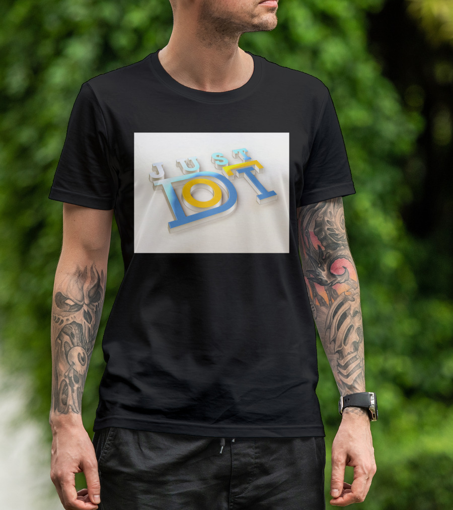 Just Do It 3D Text Blue And Yellow T-Shirt