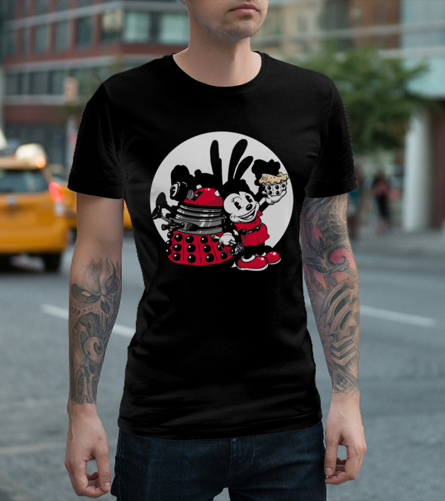 Clara Oswald Dalek Cupcake Oswald the Lucky Rabbit Mashup T-Shirt