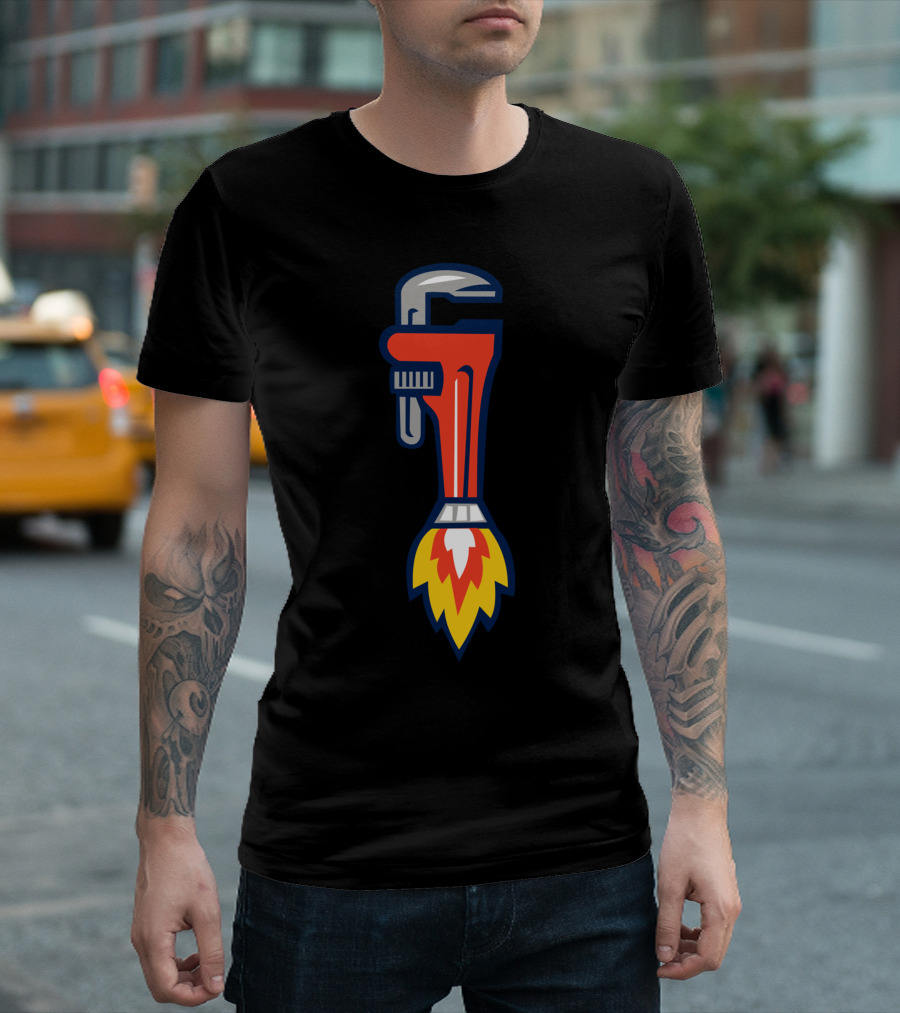 Pipe Wrench Rocket Booster Side Ret Fusion T-Shirt