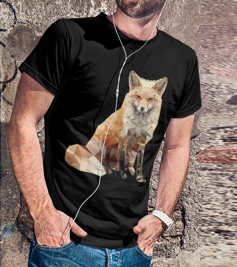 Cool Fox Poly Geometric Art Fox T-Shirt
