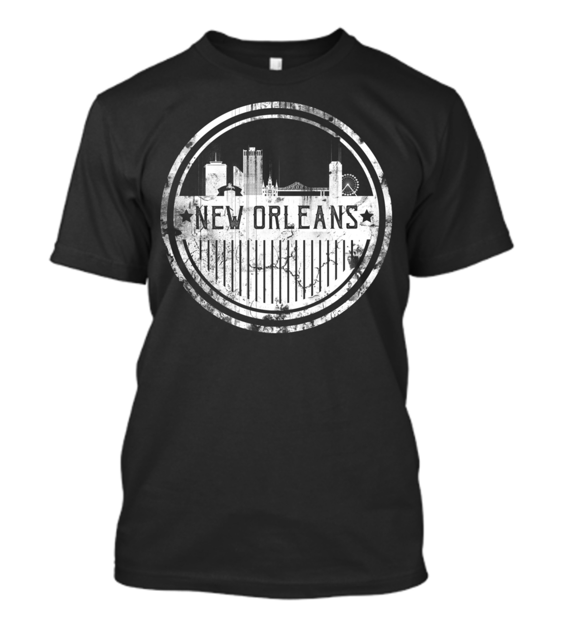 New Orleans Retro Cityscape Emblem T-Shirt