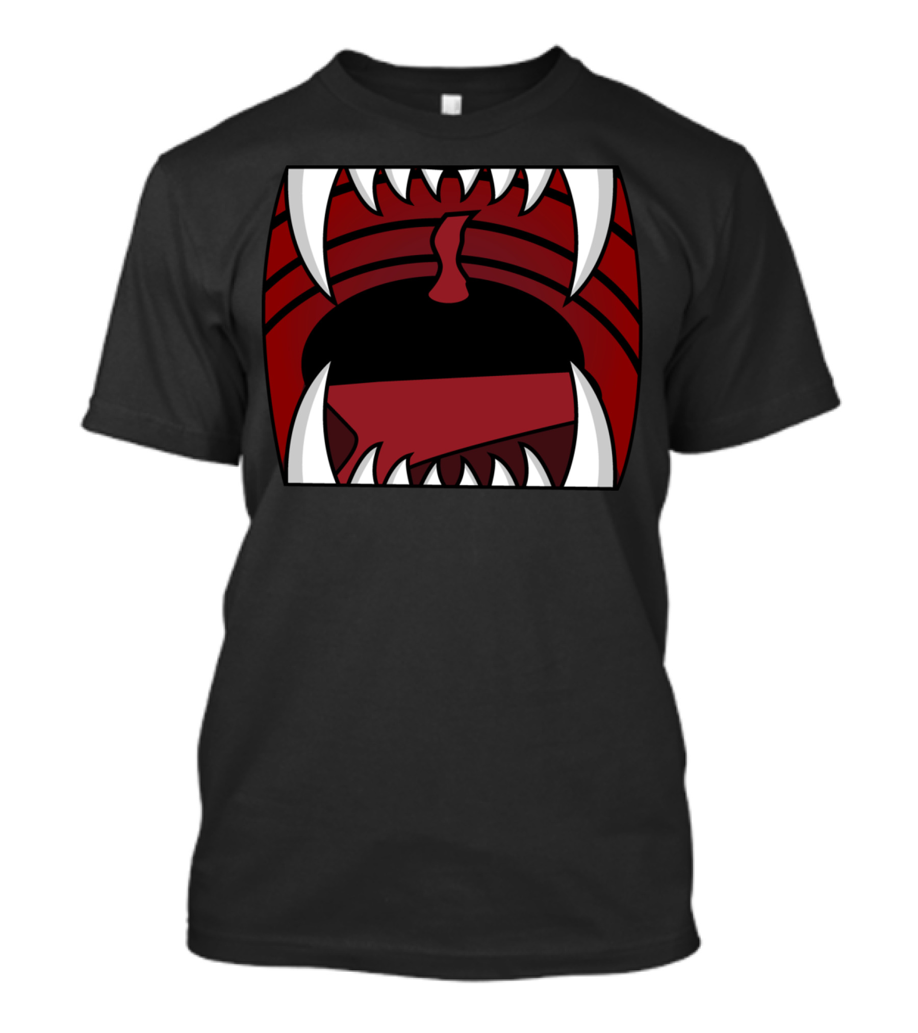 Monster Mouth Fangs Red And Black T-Shirt